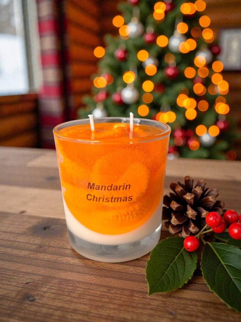 Ароматична свічка Mandarin Christmas у скляному стакані Velvet Noire