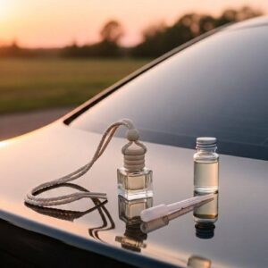 Набір: автомобільний дифузор з запасним флаконом аромаолії та піпеткою — "Бузок"