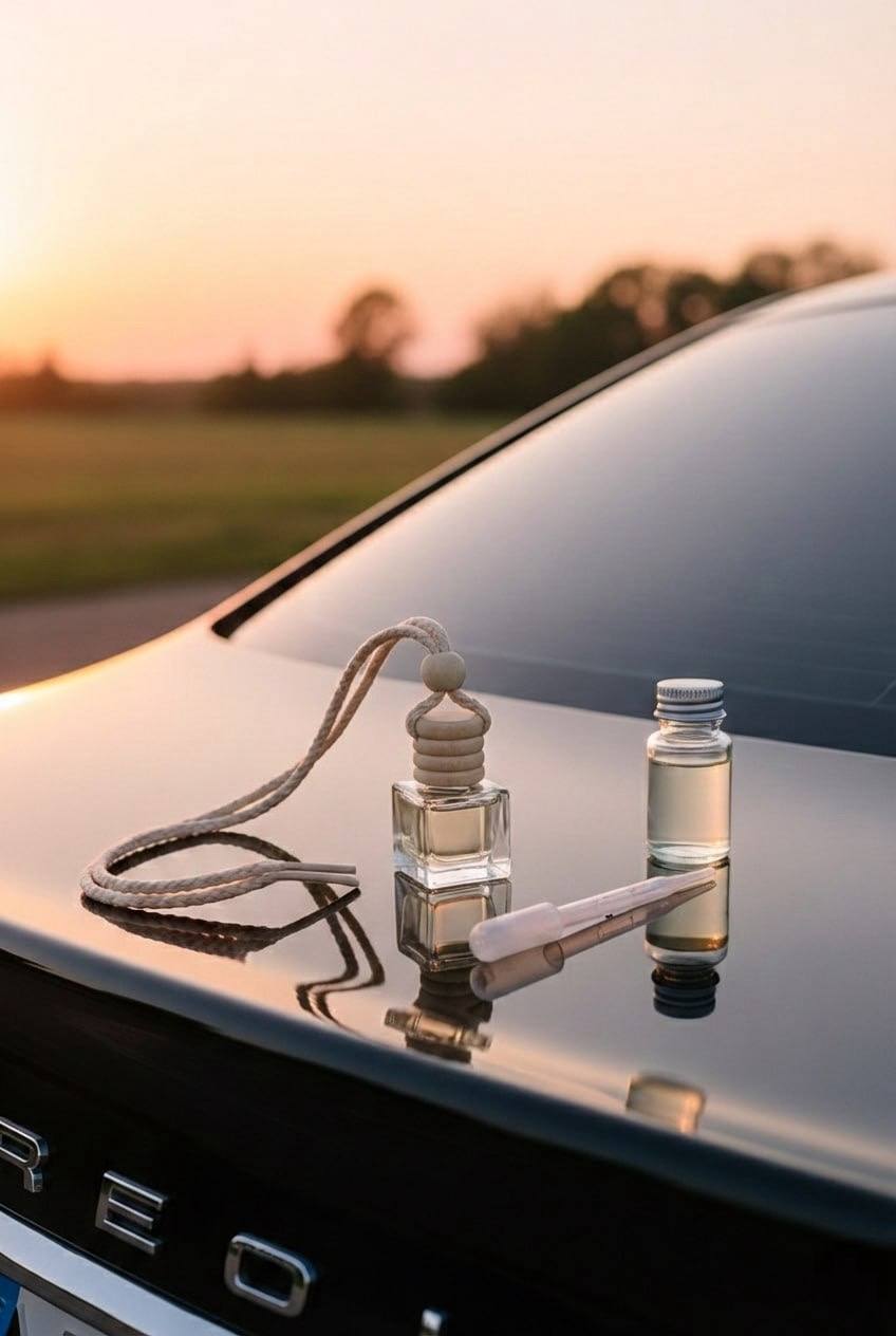 Набір: автомобільний дифузор з запасним флаконом аромаолії та піпеткою — "Бузок"