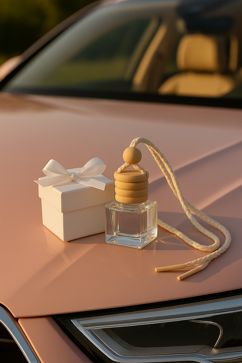 компактний автомобільний дифузор з ароматом пелюсток троянди