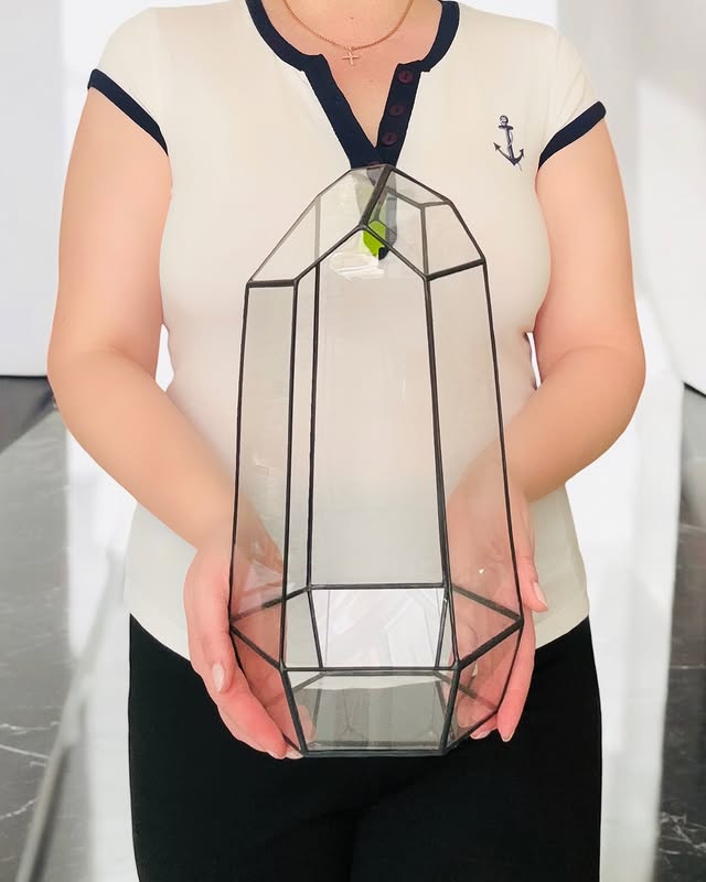 Флораріум Айсберг геометричної форми з італійського скла