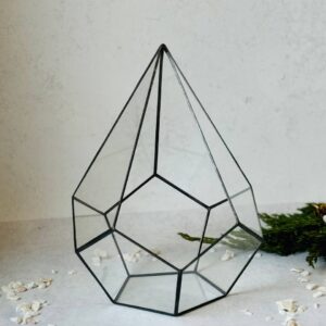 Флораріум форма «Крапля» 26×19 см з італійського скла у техніці Тіффані