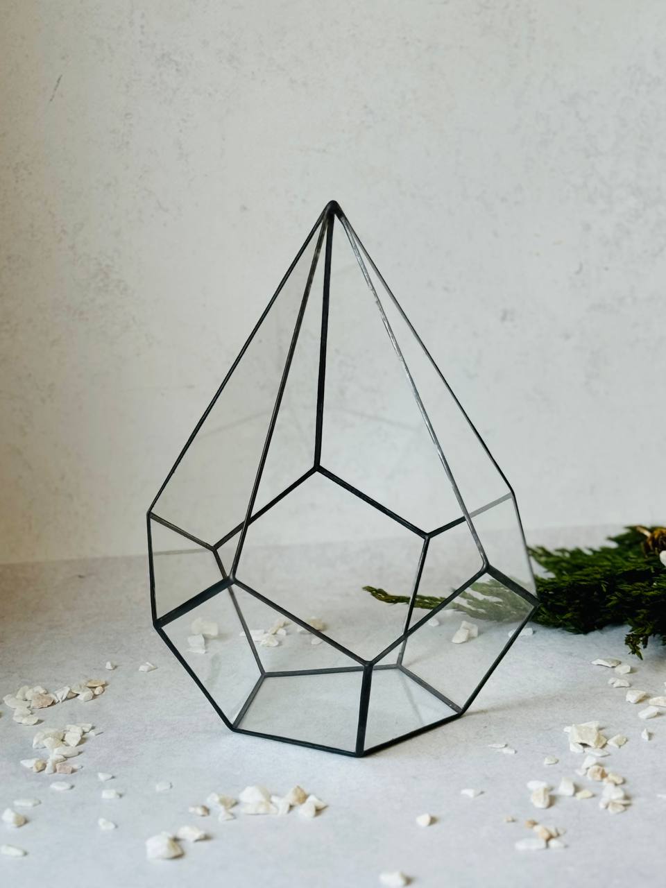 Флораріум форма «Крапля» 26×19 см з італійського скла у техніці Тіффані