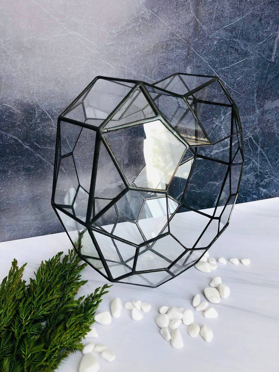 Флораріум Серце у техніці Tiffany для інтер’єру