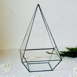 Скляний флораріум «Піраміда» 25×15 см ручної роботи