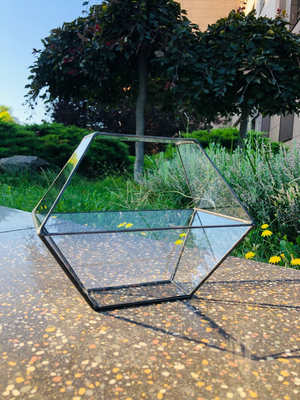 Флораріум Кошик декоративної форми з італійського скла