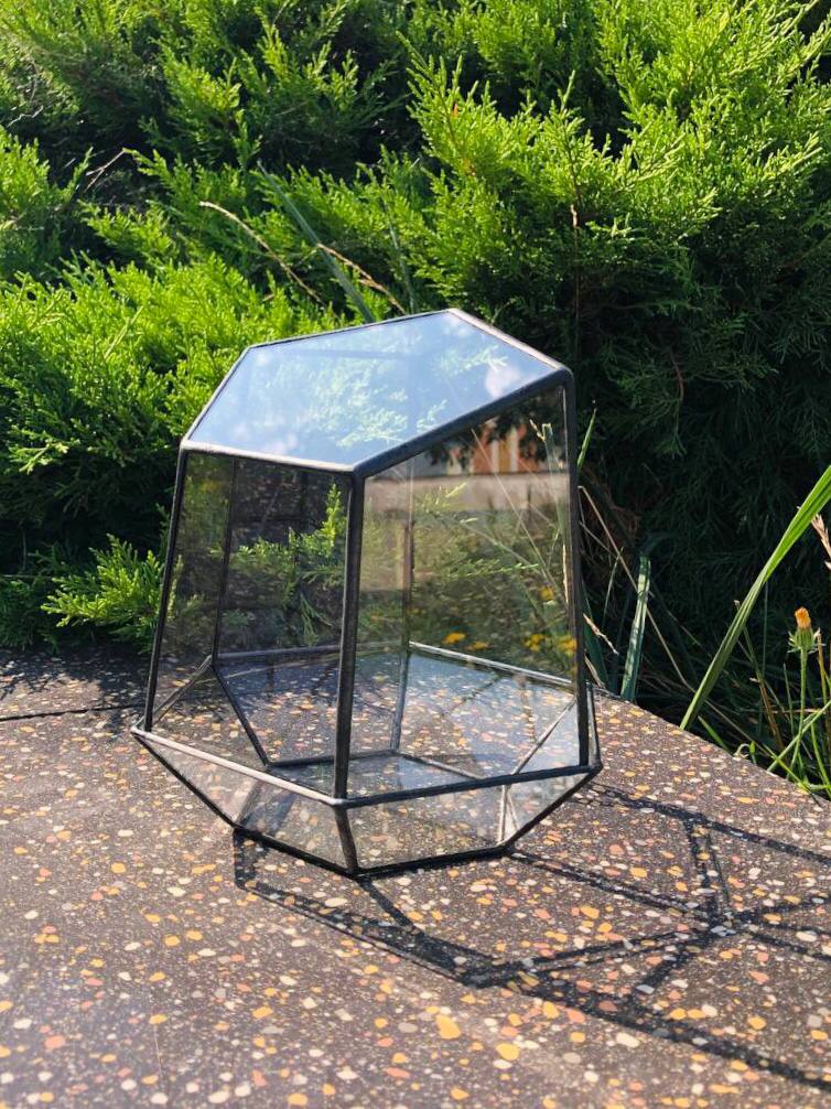 Флораріум Айсберг відкривний геометричної форми з італійського скла