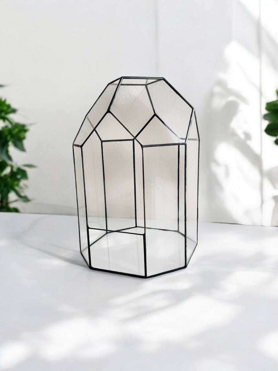 Скляний флораріум «Призма» 31×21 см ручної роботи