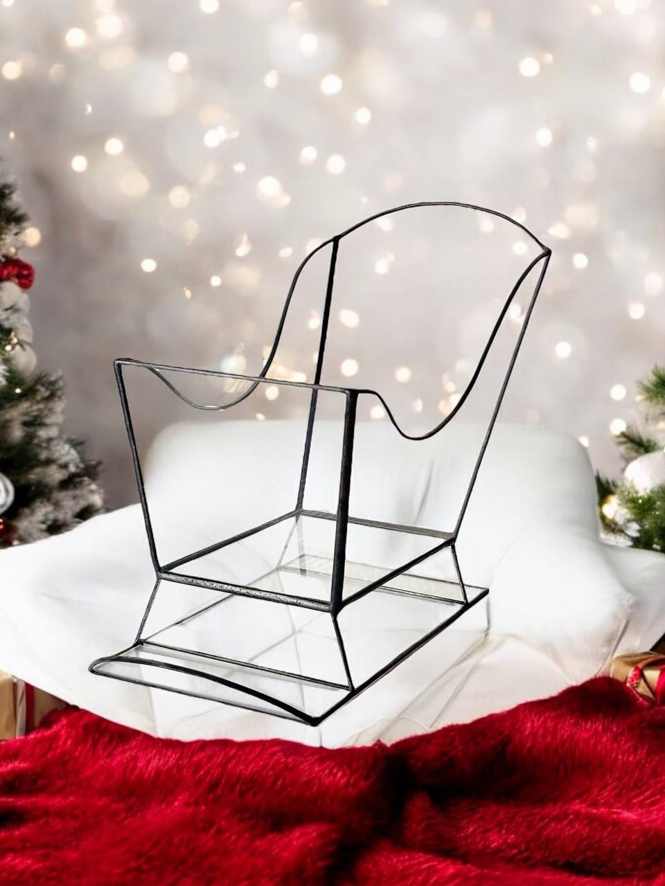 флораріум у формі саней для декору інтерʼєру