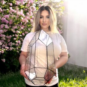 Флораріум Айсберг XXL геометричної форми з італійського скла