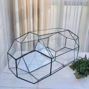 Геометричний флораріум Астероїд зі скла ручної роботи