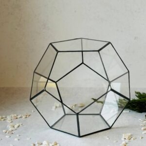 Скляний флораріум «Додєкаедр» 21×23 см ручної роботи