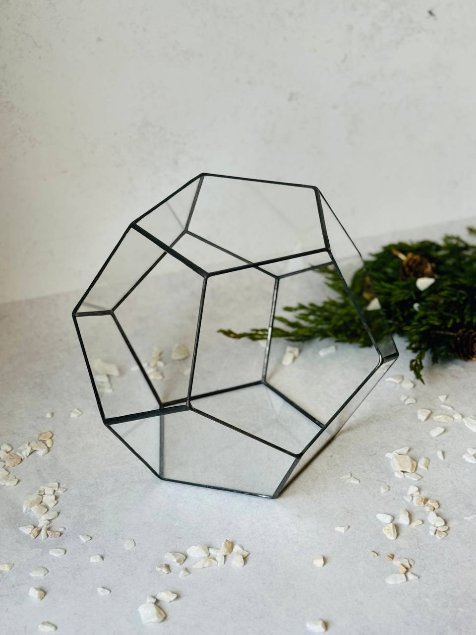 Флораріум у формі додєкаедра з італійського скла