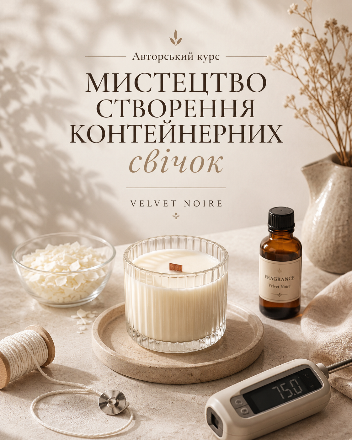 Авторський курс «Мистецтво створення контейнерних свічок»