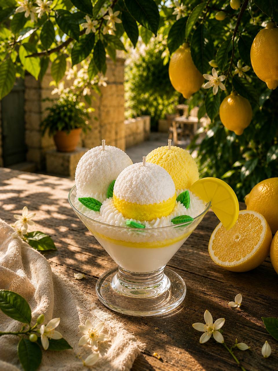 Десертна ароматична свічка Lemon Curd ручної роботи з ароматом лимонного курду